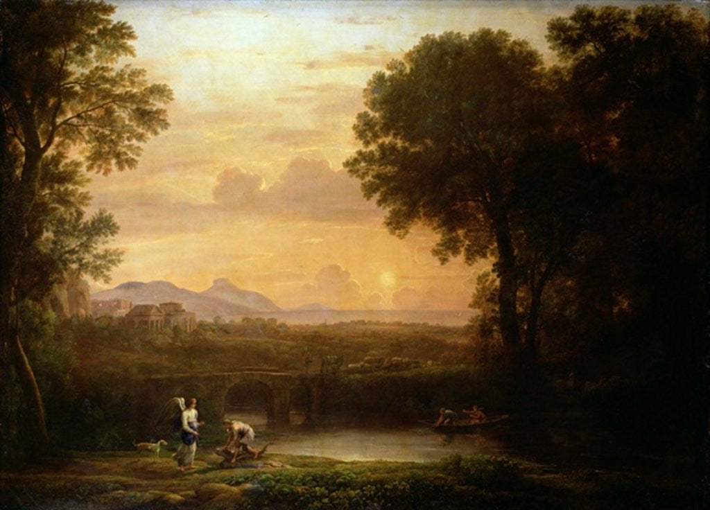 Detail of Landscape at Dusk by Claude Lorrain