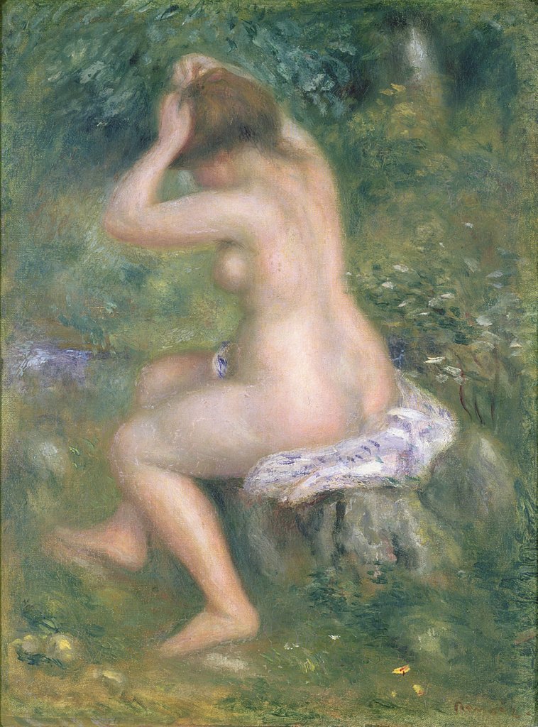 Detail of A Bather, c.1885-90 by Pierre Auguste Renoir