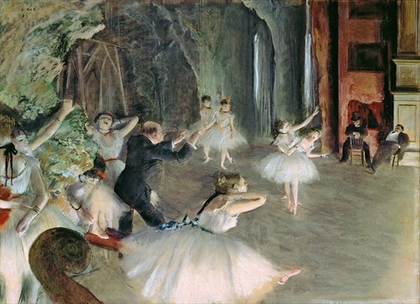 Detail of The Rehearsal Onstage, c.1874 by Edgar Degas