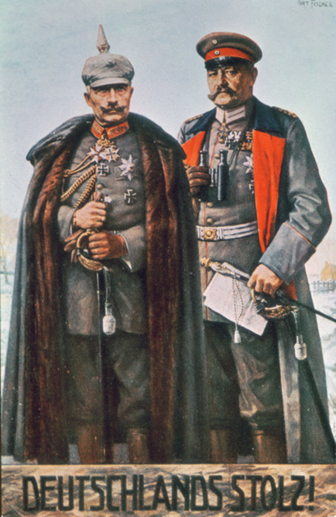 Detail of Kaiser Wilhelm II and Field Marshal Hindenburg by German School