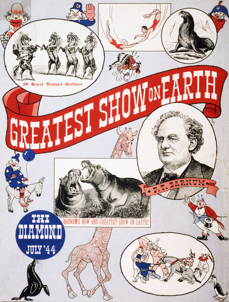 Detail of Greatest Show on Earth Poster Advertising P.T. Barnum's Circus by Corbis