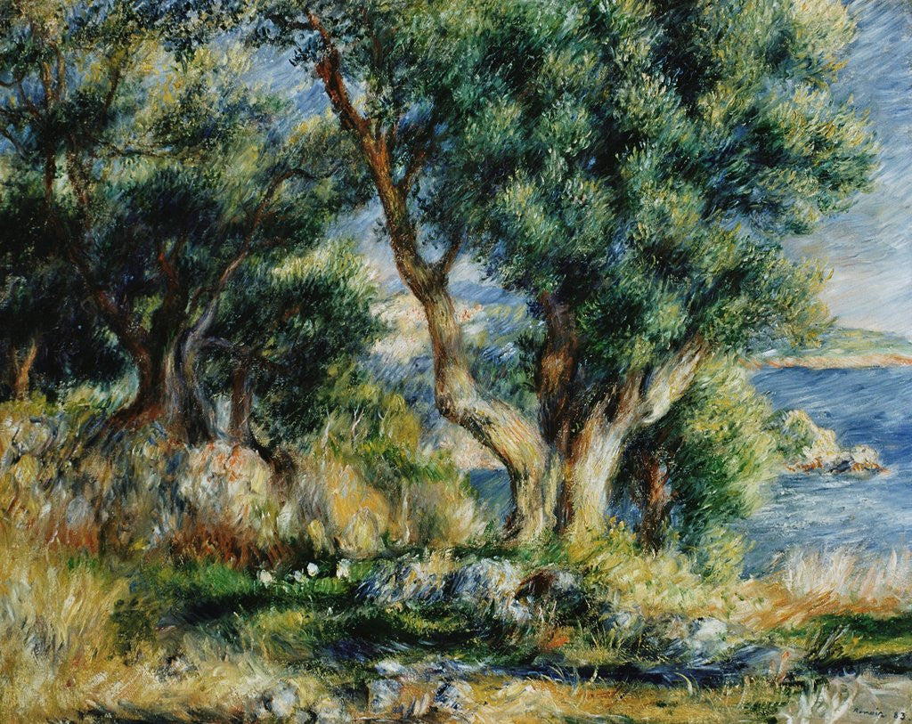 Detail of Landscape near Menton by Pierre-Auguste Renoir