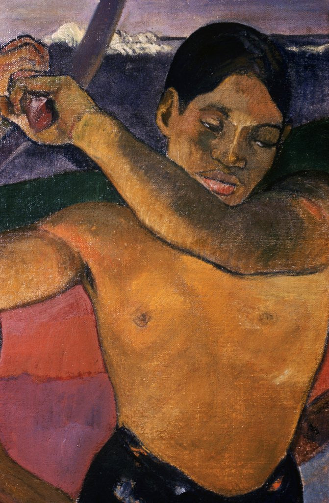 Detail of Detail of Tahitian Man from Man with an Axe by Paul Gauguin