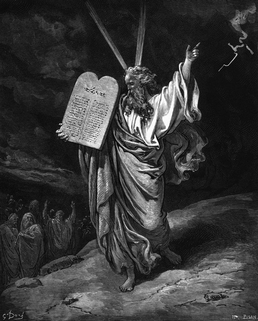 Detail of Moses Coming Down From Mount Sinai by Gustave Dore