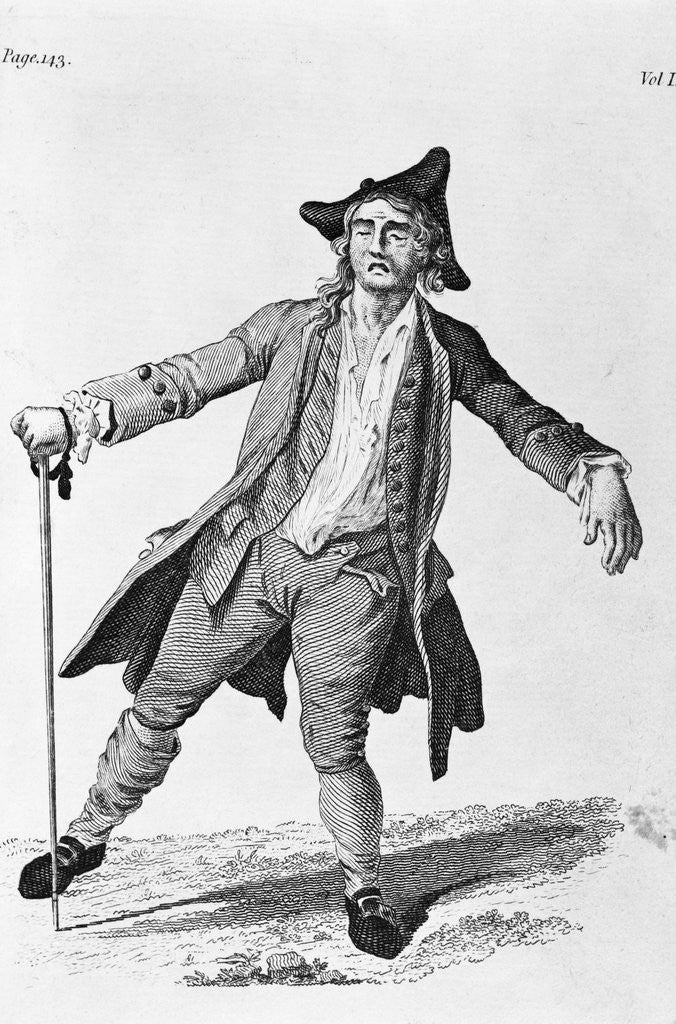 Detail of 18th Century Engraving Of A Drunken Man by Corbis