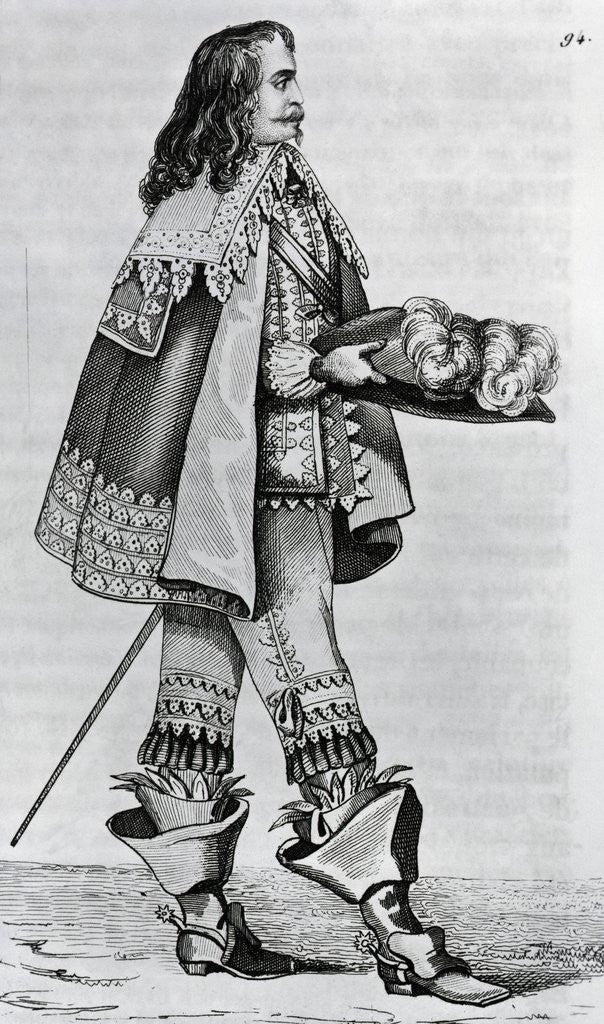 Detail of Engraving Of Fashionable Cavalier by Corbis