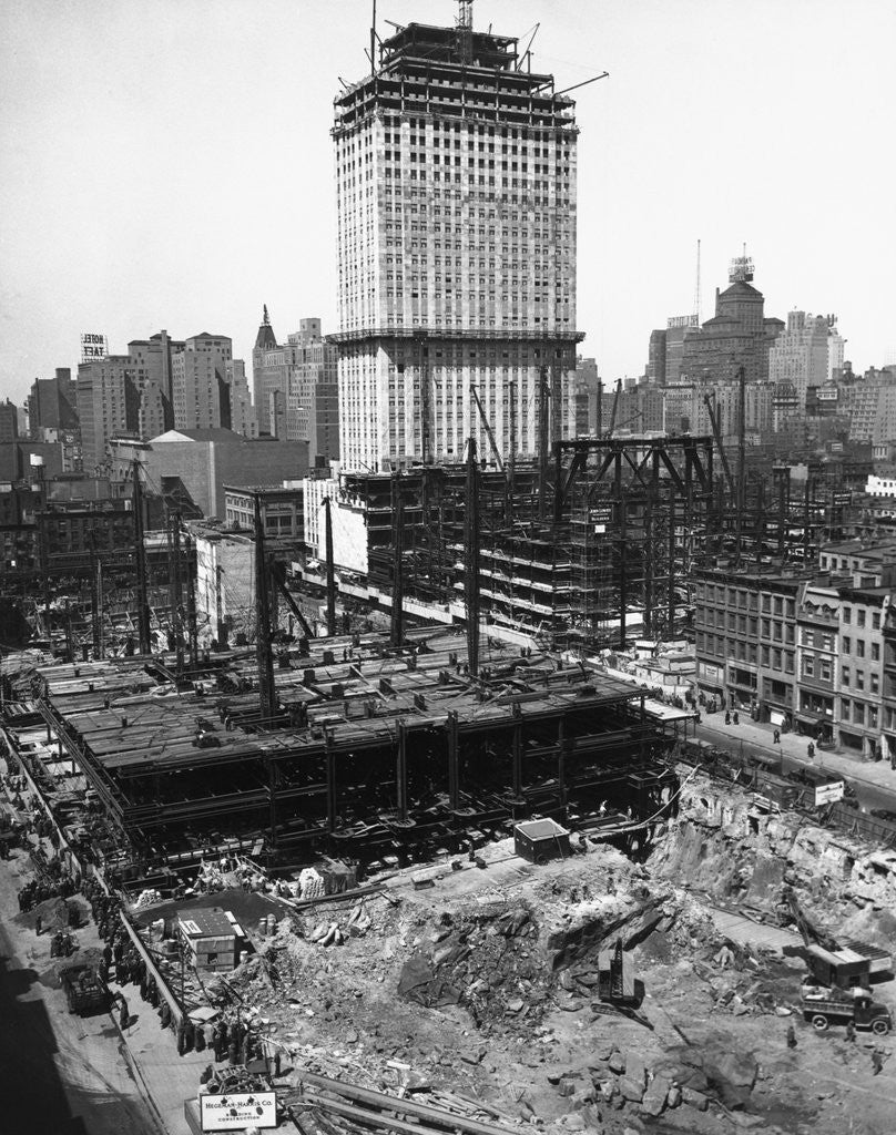 Detail of Radio City Music Hall Under Construction by Corbis