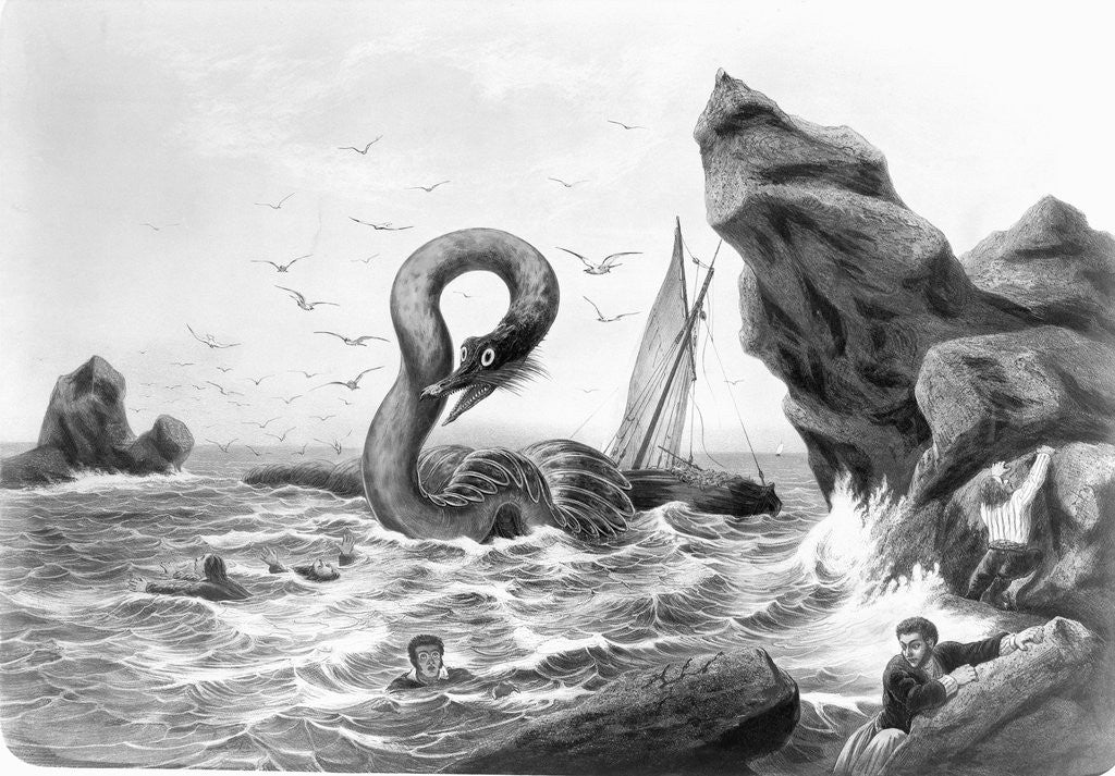 Detail of Sea Serpent Attacking Ship by Corbis