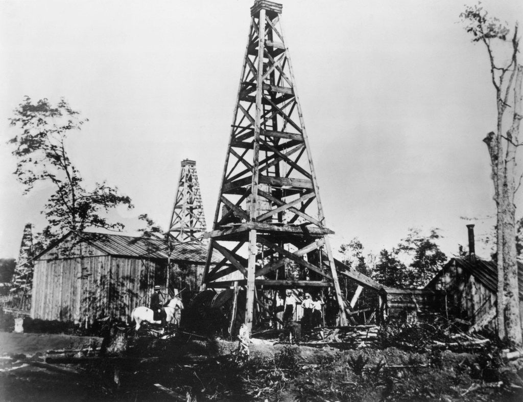 Detail of Early Oil Well by Corbis