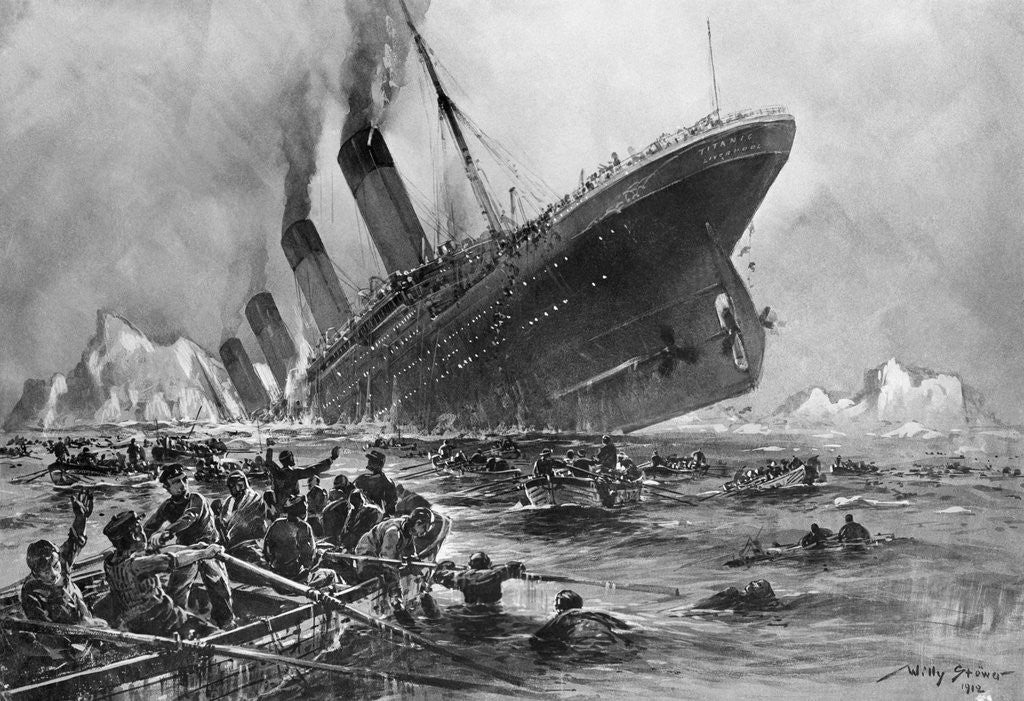 Detail of Sinking of the Titanic by Willy Stoewer