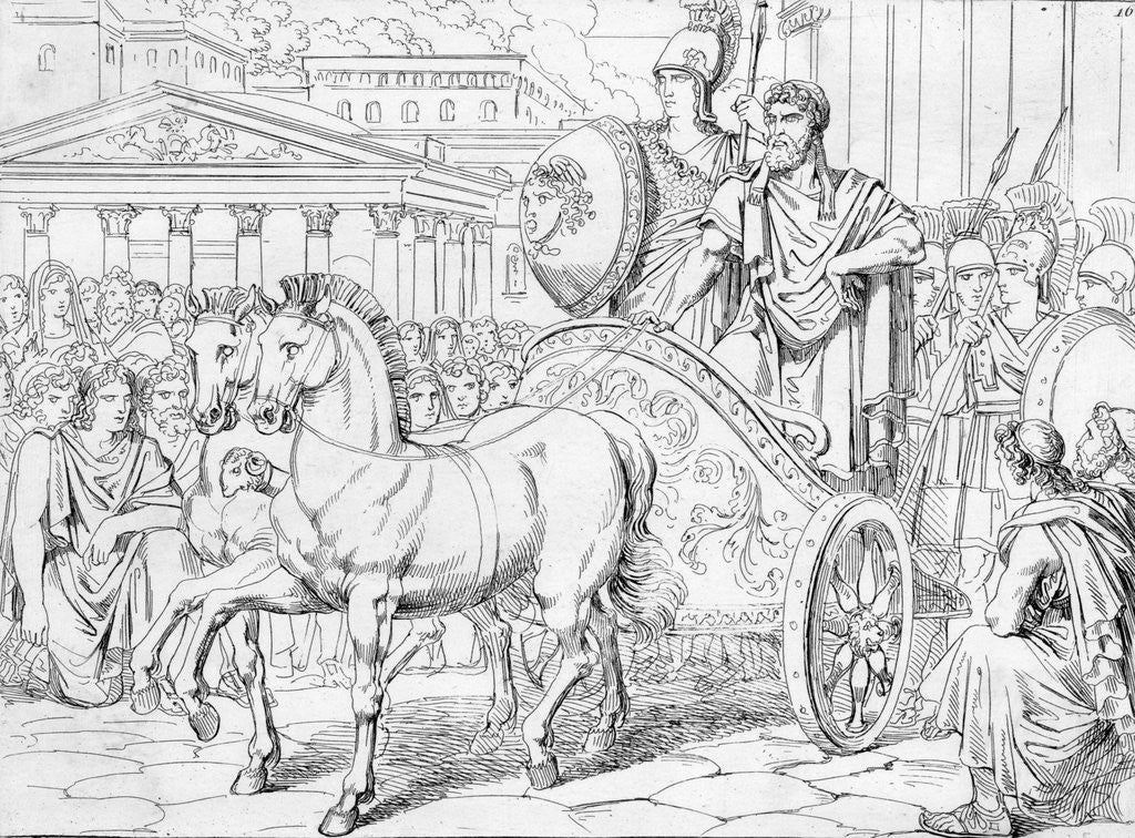 Detail of Illus.;Peisistratus Riding W/Athena by Corbis