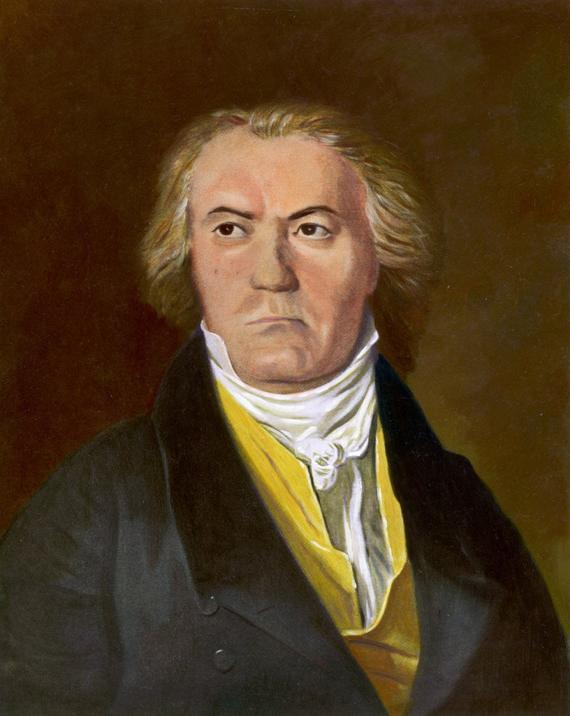 Detail of Painting of Ludwig van Beethoven by Corbis