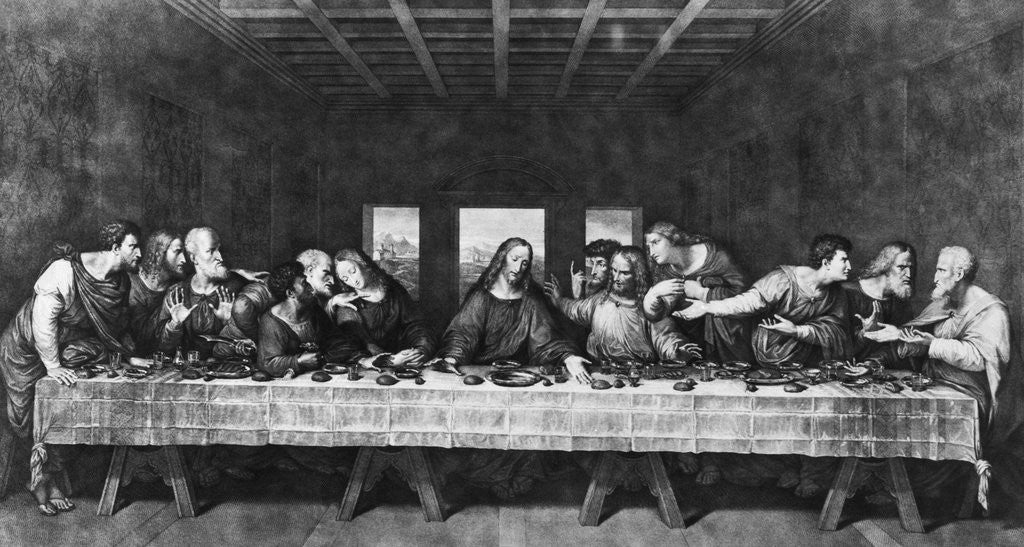 Detail of Engraving Of Last Supper By Da Vinci by Corbis