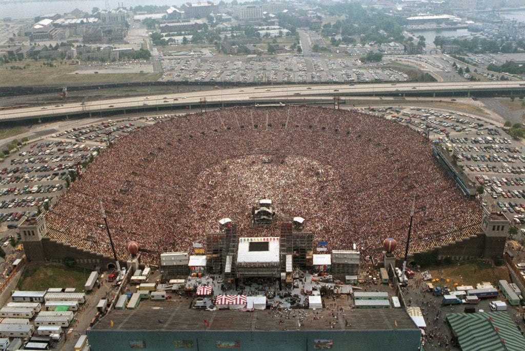 Detail of Aerial View of Packed JFK Stadium by Corbis