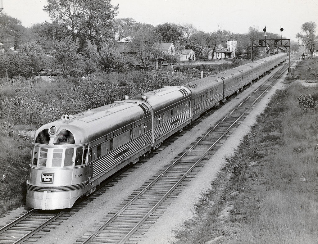 Detail of Denver Zephyr Train Going Through Town by Corbis