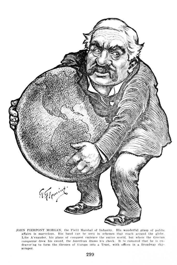 Detail of John Pierpont Morgan, the Field Marshal of Industry Cartoon by Thomas Fleming