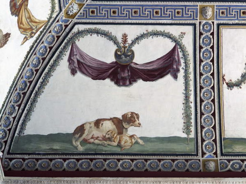 Detail of The 'Camera con Fregio di Amorini by Giulio Romano