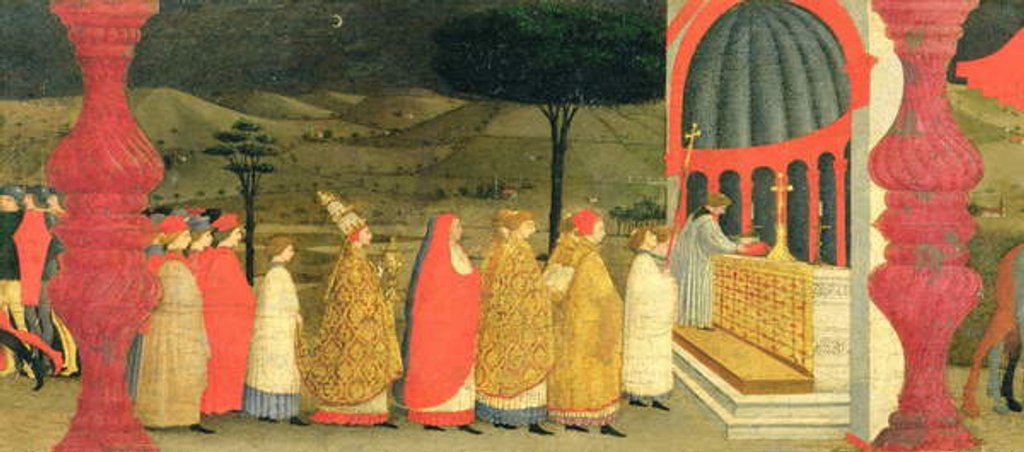 Detail of Predella of the Profanation of the Host: The Pope Returning the Consecrated Host to the Altar, c.1468 by Paolo Uccello