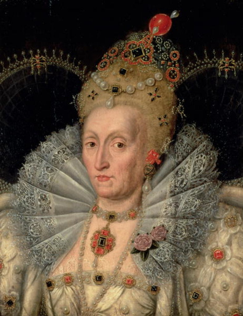 Detail of Queen Elizabeth I by Marcus the Younger Gheeraerts