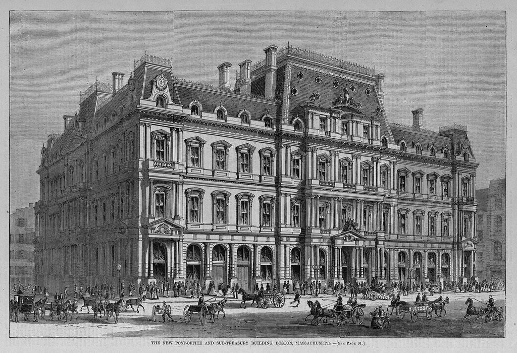 Detail of The new post-office and sub-treasury building, Boston, Massachusetts by Corbis