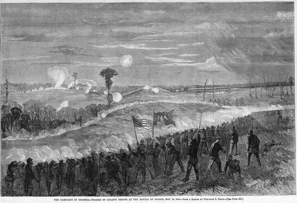 Detail of The Campaign in Georgia - Charge of Logan's Troops at the Battle of Resaca, May 14, 1864 by Corbis