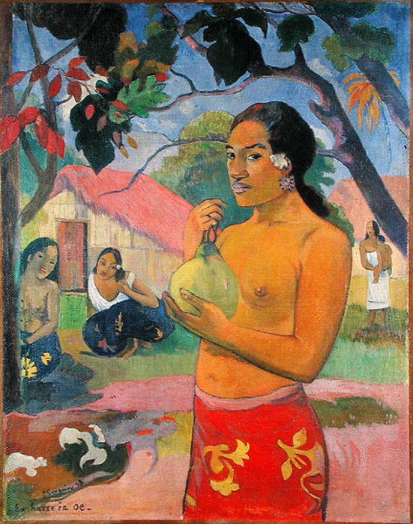 Detail of Woman Holding a Fruit; Where are You Going,1893 by Paul Gauguin