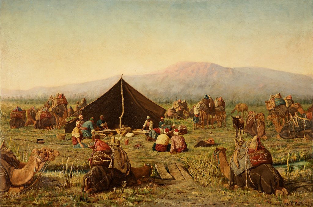 Detail of Persian Encampment by Ovid Curtovitch