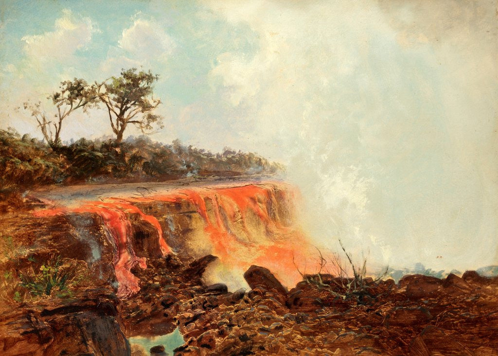 Detail of River of Lava Issuing from Mauna Loa and Flowing a Distance of About Thirty Miles to Hilo Across the Island of Hawaii 1880 - 1881 by Charles Ferneaux