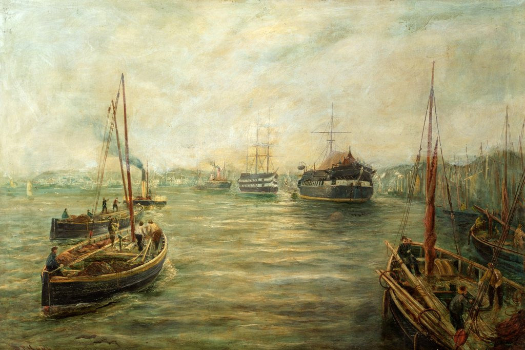 Detail of Harbour Scene by Bernard Benedict Hemy