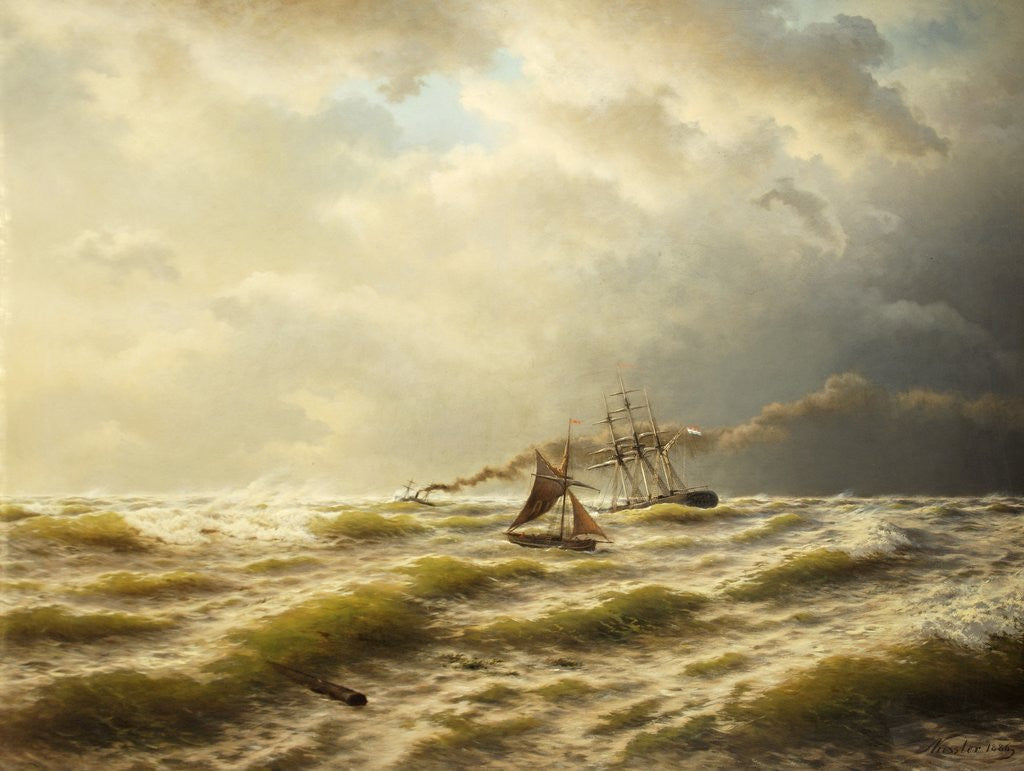 Detail of Seascape by August Friedrich Kessler