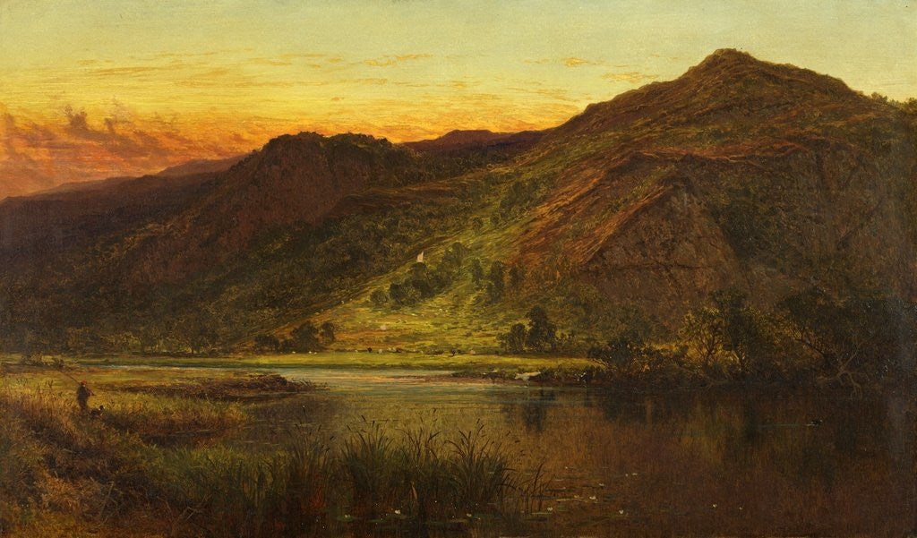 Detail of Sunset - Llyn Grafnant, Wales by Benjamin William Leader