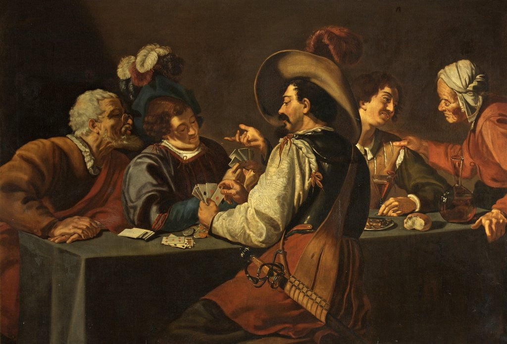 Detail of The Gamblers by Theodor Rombouts