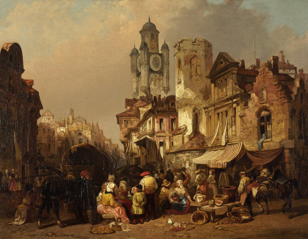 Detail of Market Scene, Normandy by Henry Courtney Selous