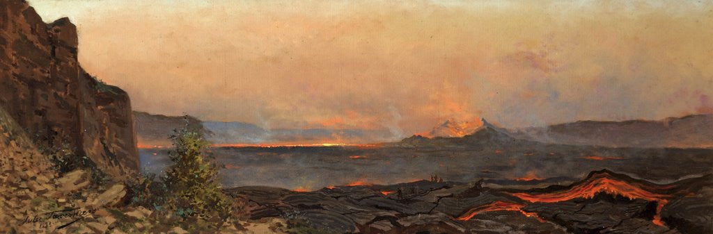 Detail of The Crater of Kilauea, Island of Hawaii by Jules Travernier