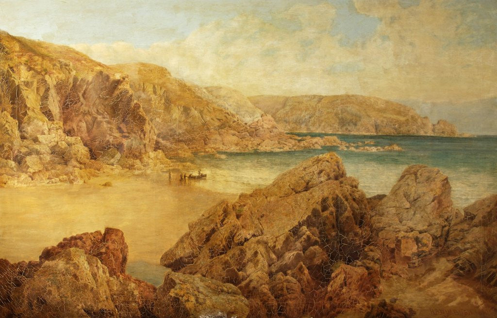 Detail of Icart Bay, Guernsey by Henry  Wimbush