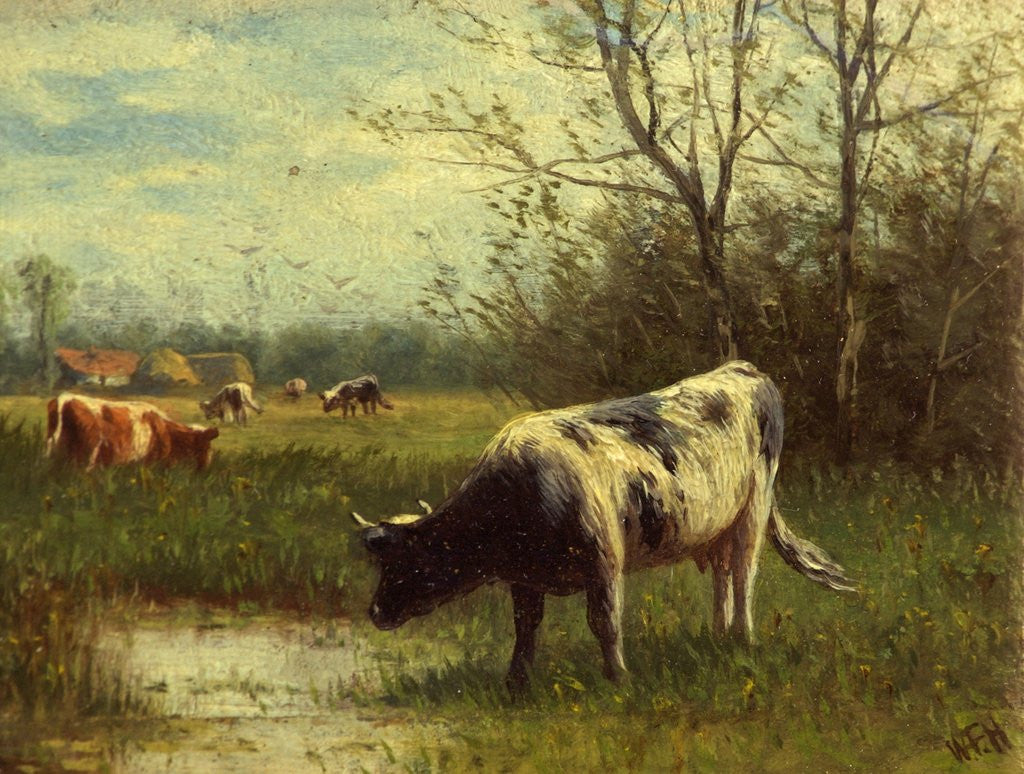 Detail of Cattle by the Water's Edge by William Frederick Hulk