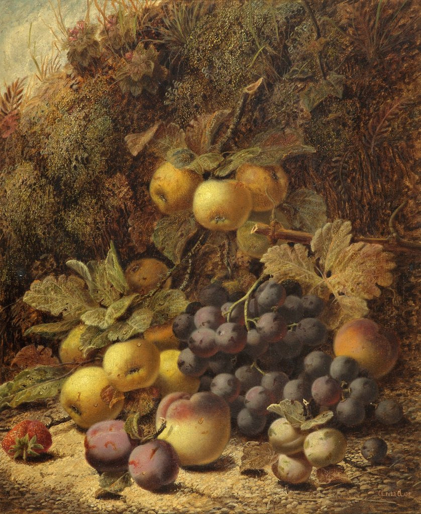 Detail of Fruit on a Mossy Bank by Oliver Clare