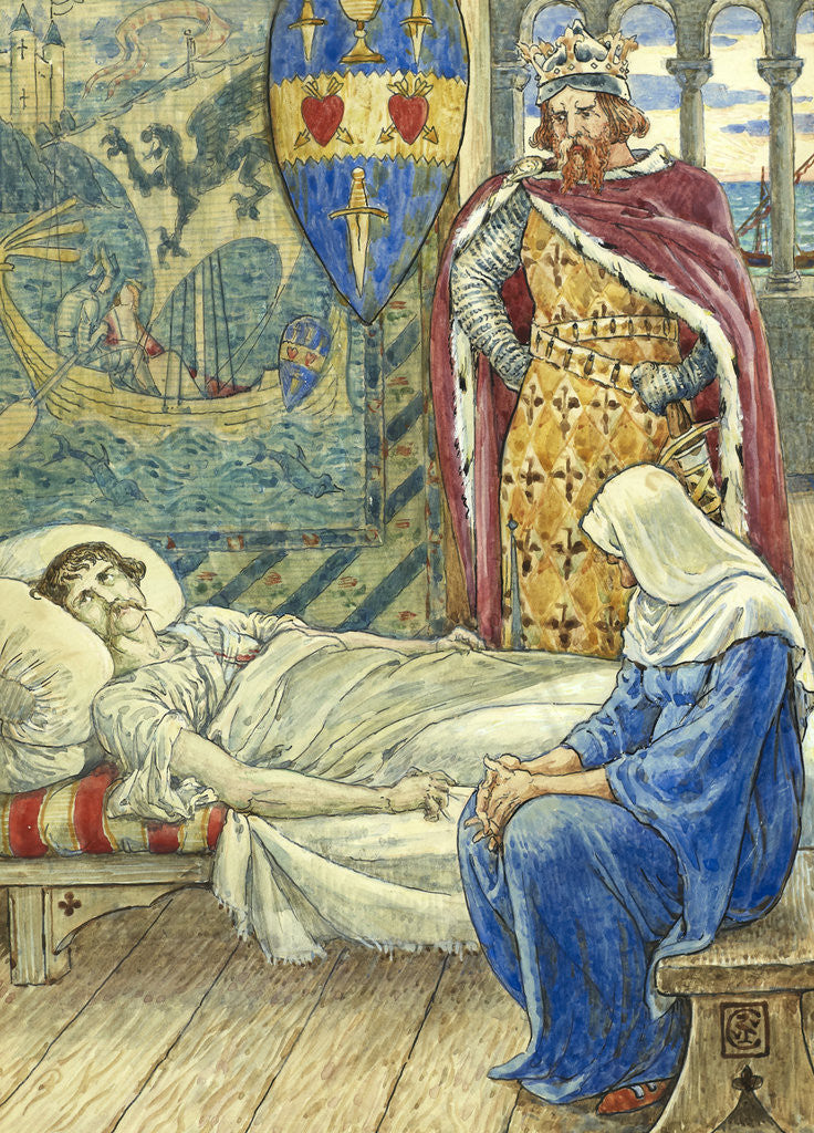 Detail of The Witch Gives as to Sir Trisyams Wound by Walter Crane