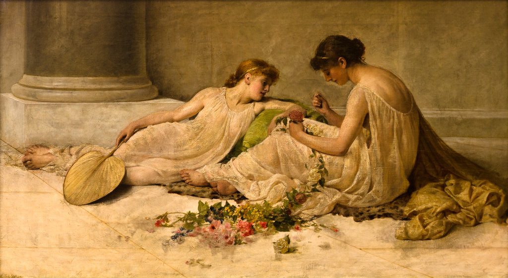 Detail of Weaving the Garland by Henry Thomas Schafer