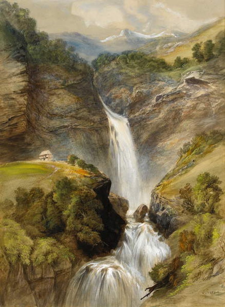 Detail of The Reichenbach Falls, Switzerland by Samuel Jackson