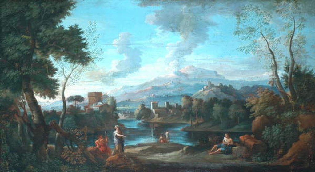 Detail of Classical Landscape, Orizante by Jan Frans van Bloemen