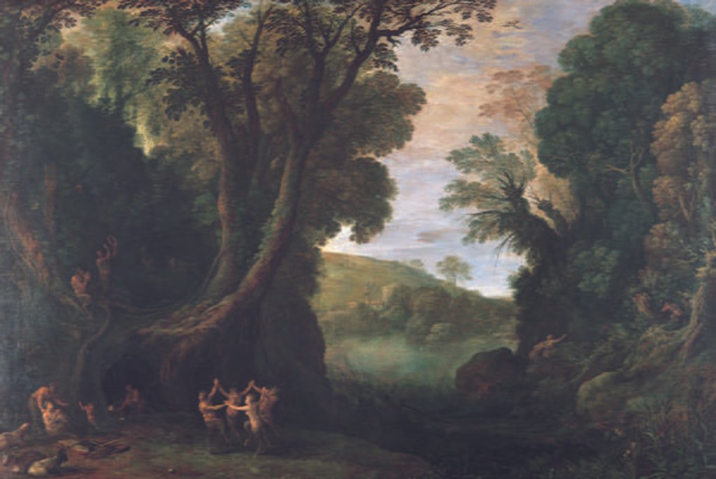 Detail of Landscape with Satyrs and Mythological Landscape by Paul Brill or Bril