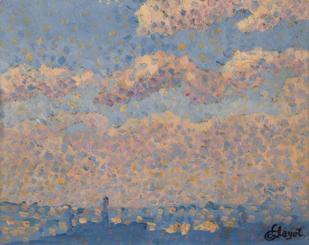 Detail of Sky over the city by Louis Hayet