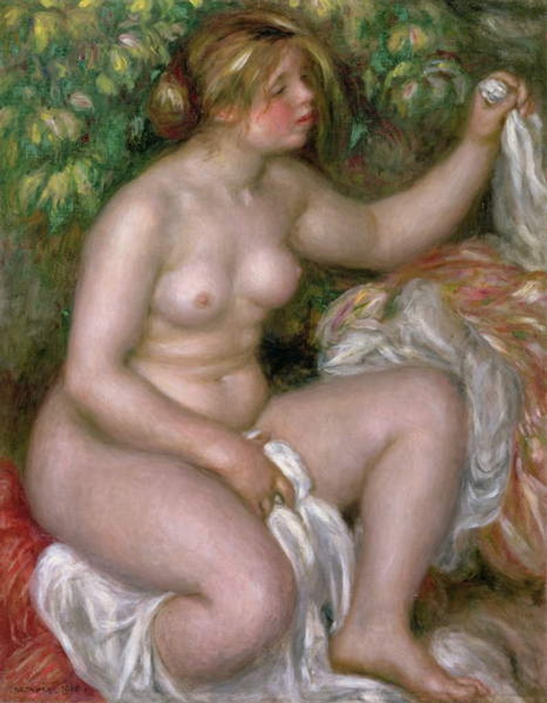 Detail of Après le bain, 1910 by Pierre Auguste Renoir