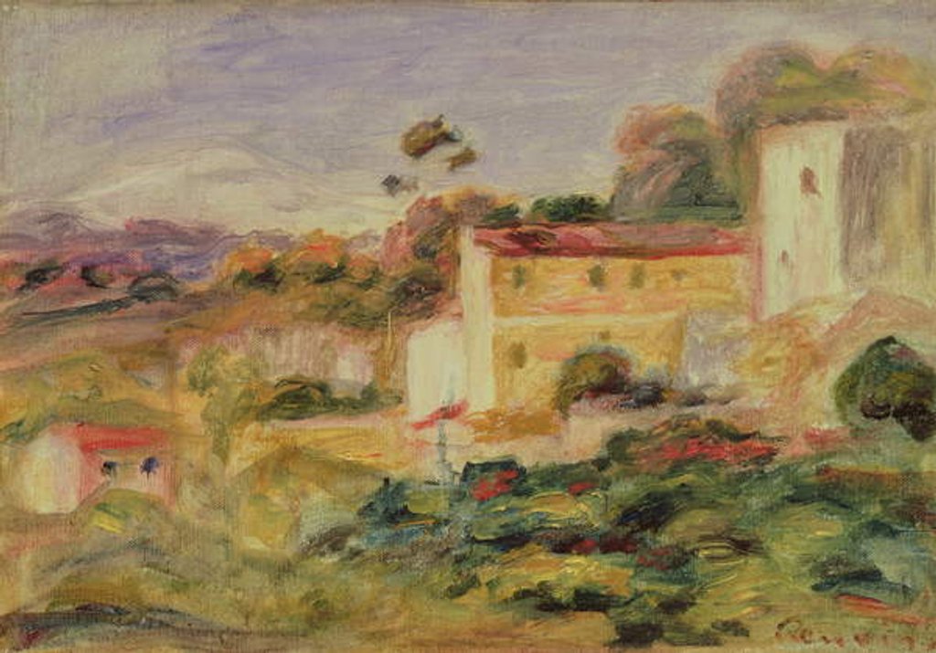 Detail of Landscape with Houses by Pierre Auguste Renoir