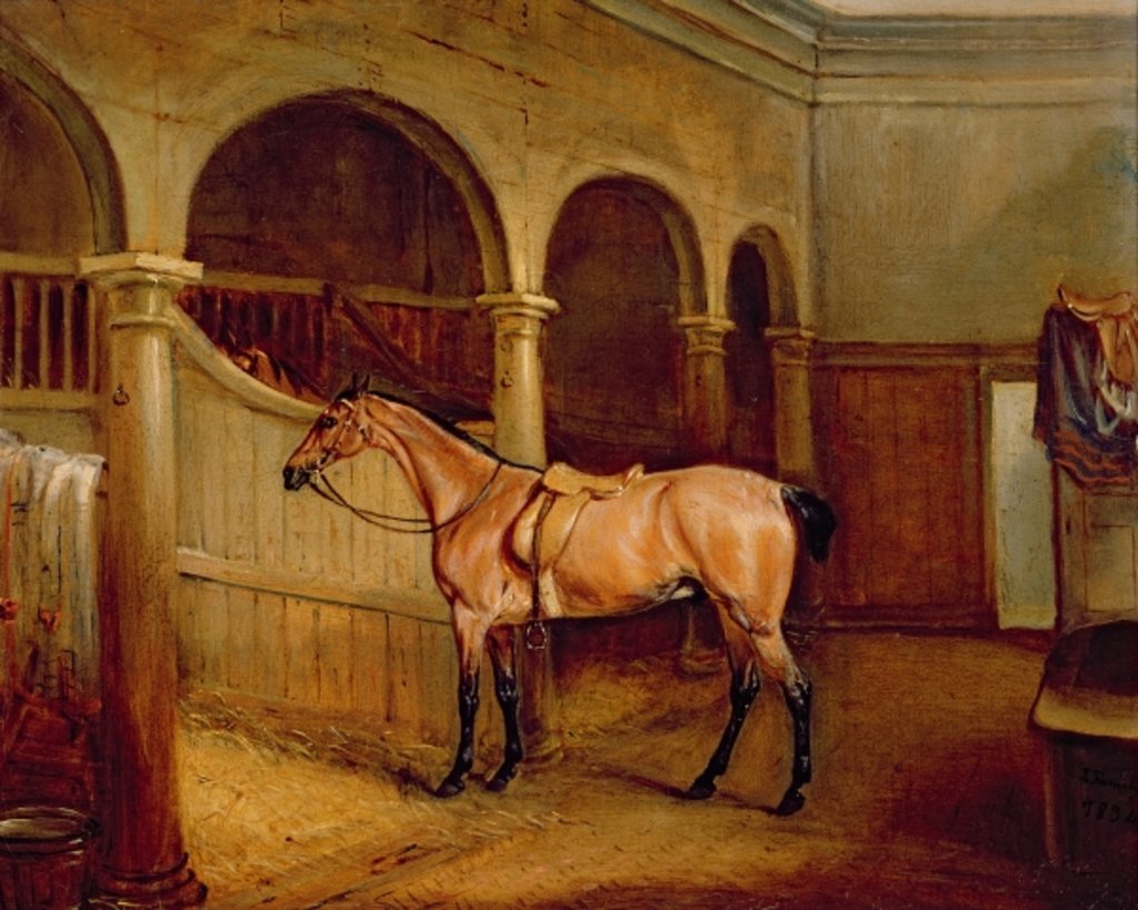 Detail of Lord Villiers' Roan Hack in the Stables at Middleton Park, 1834 by John E. Ferneley