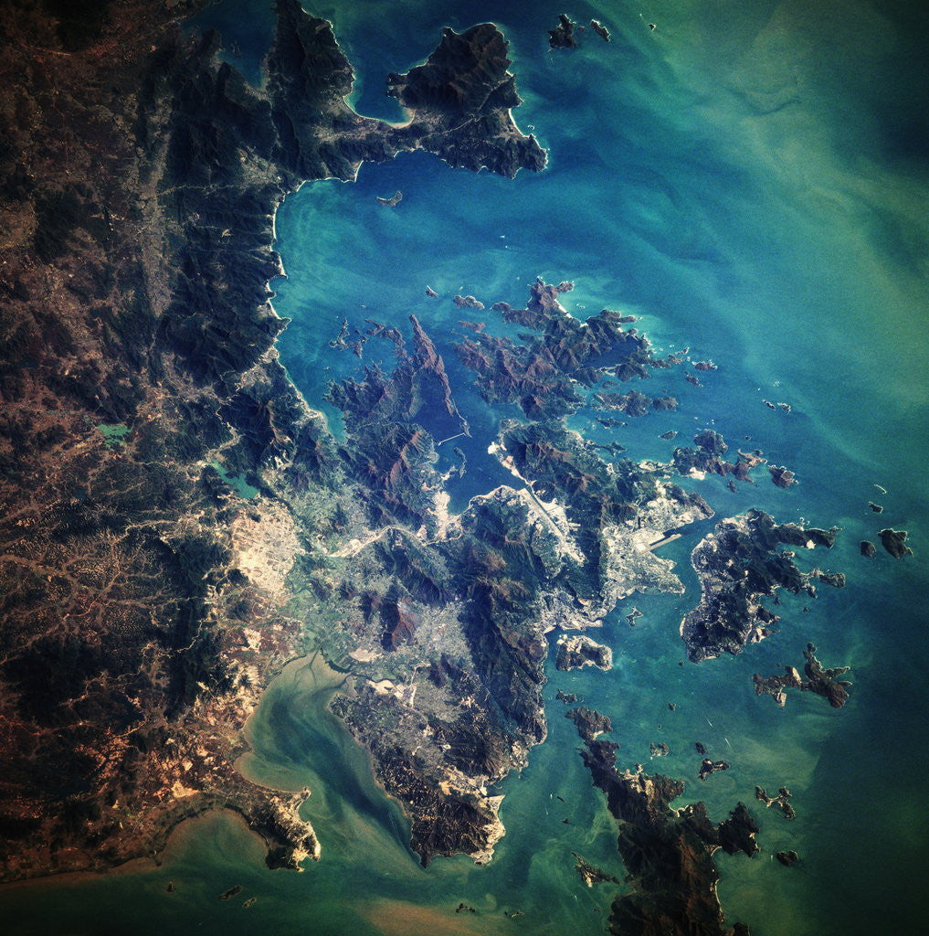 Detail of Hong Kong Seen from Space by Corbis