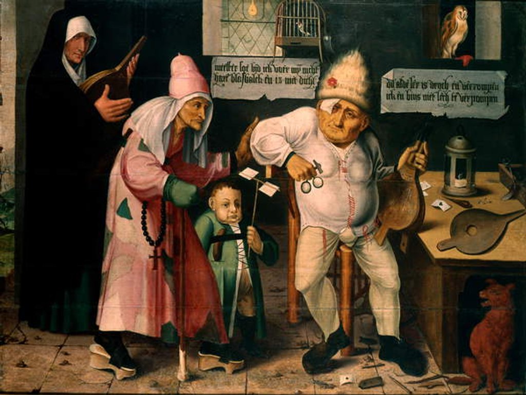 Detail of The Bellows Mender by Hieronymous (attr.) Bosch