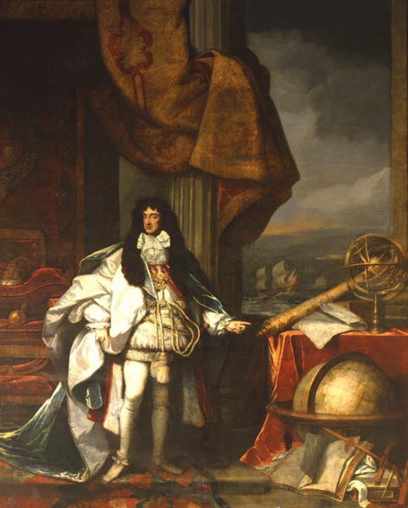 Detail of Charles II as President of the Royal Society by Marcellus the Elder Laroon