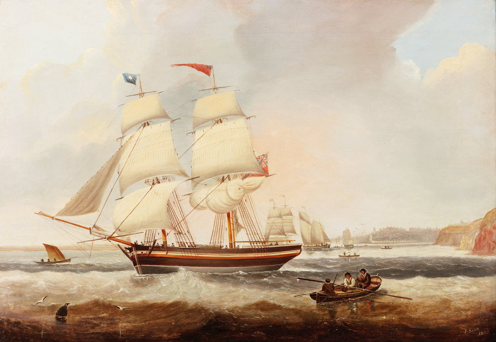 Detail of Seascape with Shipping by John Scott